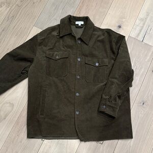 Gianni bini Dark Olive Corduroy Shirt Jacket